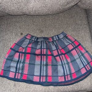 Plaid Patterned Skirt - Red and Blue